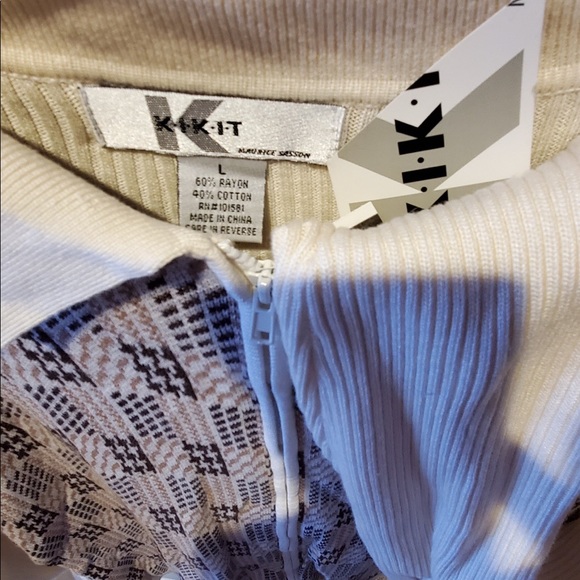NWT Vintage KIKIT CARDIGAN ZIP DOWN SWEATER LARGE - Picture 9 of 10